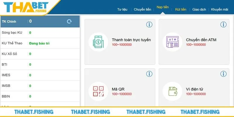 Nạp tiền THABET 3 Hướng dẫn chi tiết nạp tiền THABET nhanh chóng